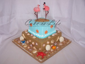 Beach-Themed Wedding Shower Cake