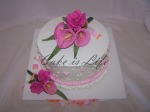 Pink Flowers Wedding Shower Cake